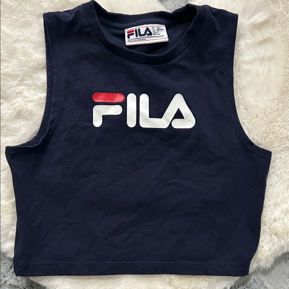 Fila Navy Blue Tank Top with Logo